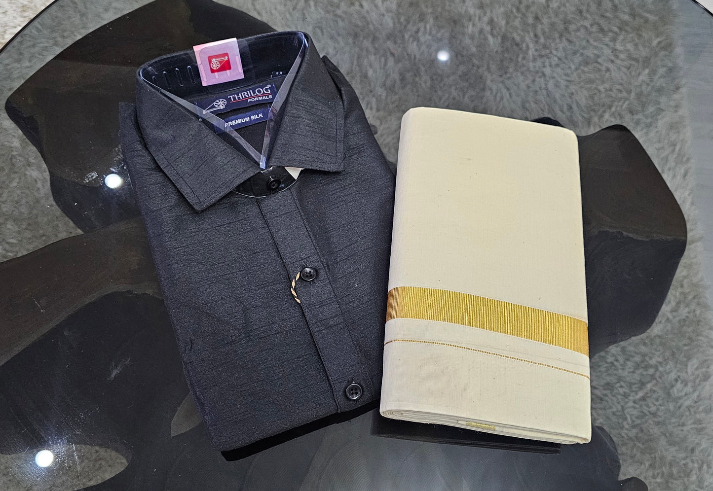 Black Shirt and Mundu