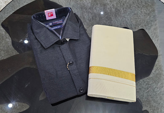 Black Shirt and Mundu