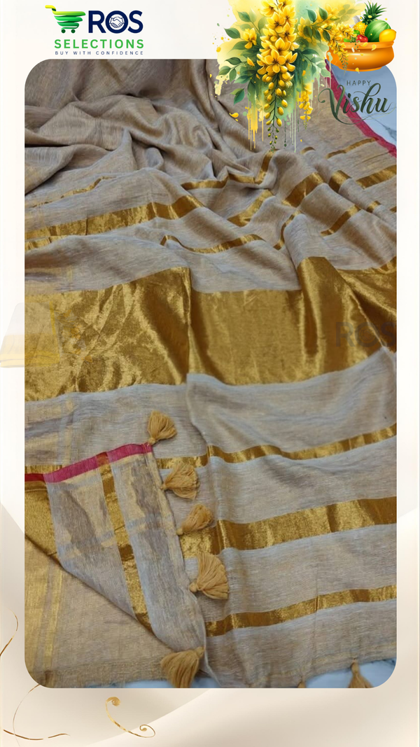 Stunning tissue linen saree