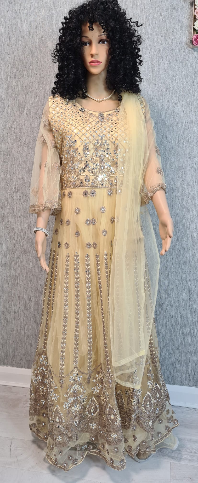 Fully embroidered gown