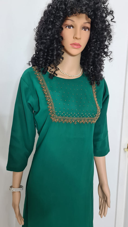 Georgette Aline beads worked kurti /top