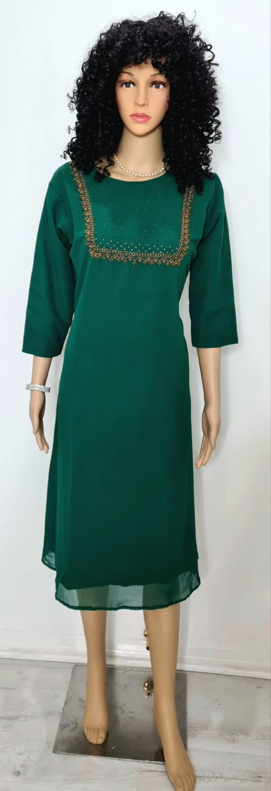 Georgette Aline beads worked kurti /top