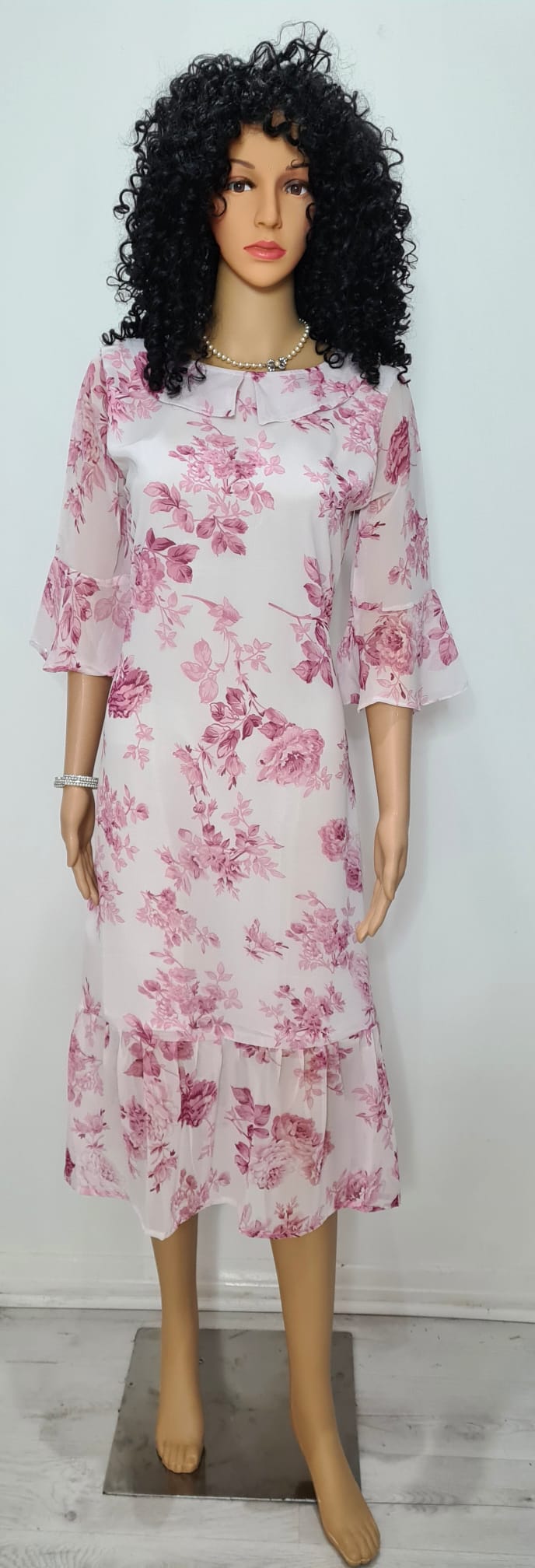 Floral printed chiffon Dress / western wear